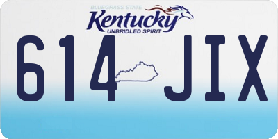 KY license plate 614JIX