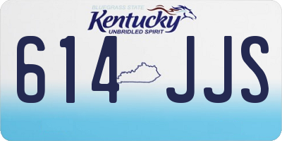 KY license plate 614JJS