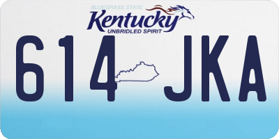 KY license plate 614JKA