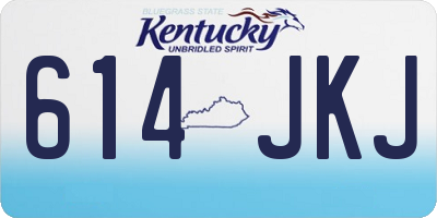 KY license plate 614JKJ