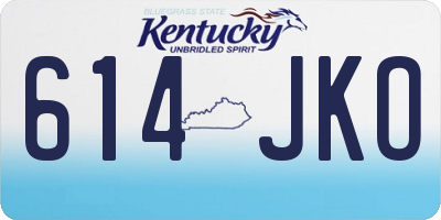 KY license plate 614JKO