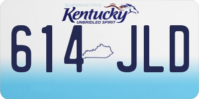 KY license plate 614JLD