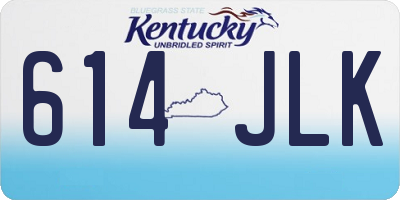 KY license plate 614JLK