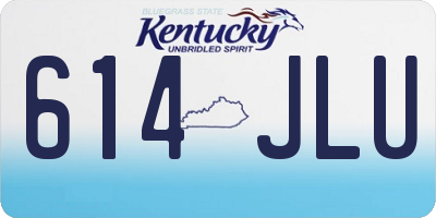 KY license plate 614JLU