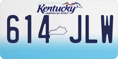 KY license plate 614JLW