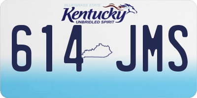 KY license plate 614JMS