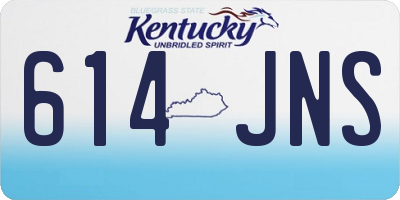 KY license plate 614JNS