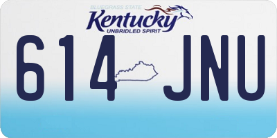 KY license plate 614JNU