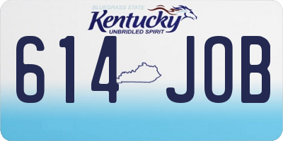 KY license plate 614JOB