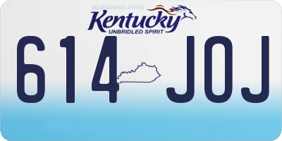 KY license plate 614JOJ