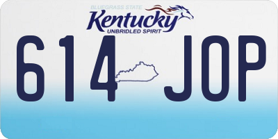 KY license plate 614JOP