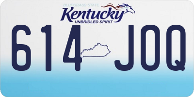 KY license plate 614JOQ
