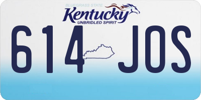 KY license plate 614JOS