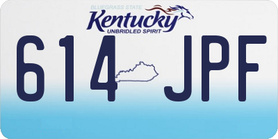 KY license plate 614JPF