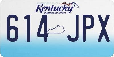 KY license plate 614JPX