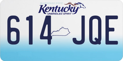 KY license plate 614JQE
