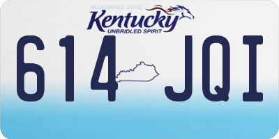 KY license plate 614JQI