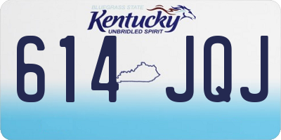 KY license plate 614JQJ