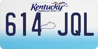 KY license plate 614JQL