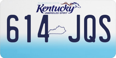 KY license plate 614JQS