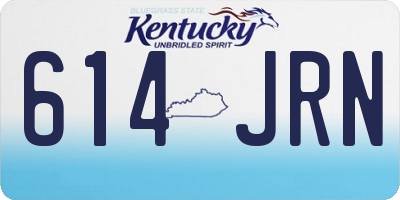 KY license plate 614JRN