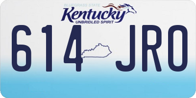 KY license plate 614JRO