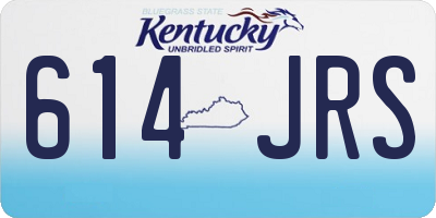 KY license plate 614JRS