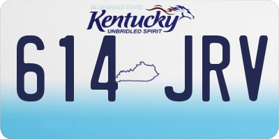 KY license plate 614JRV