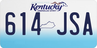 KY license plate 614JSA