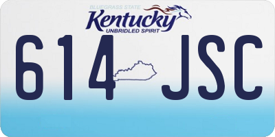 KY license plate 614JSC