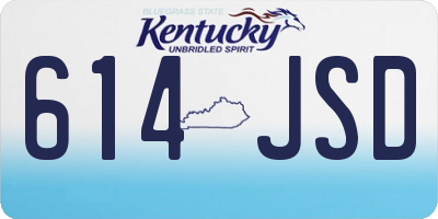 KY license plate 614JSD