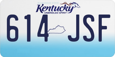 KY license plate 614JSF