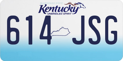 KY license plate 614JSG