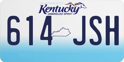 KY license plate 614JSH