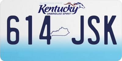 KY license plate 614JSK