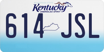KY license plate 614JSL
