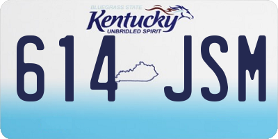 KY license plate 614JSM