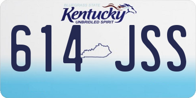 KY license plate 614JSS