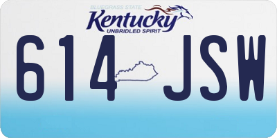 KY license plate 614JSW