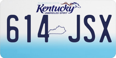 KY license plate 614JSX