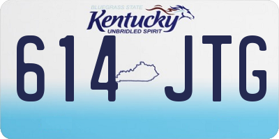 KY license plate 614JTG