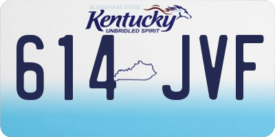 KY license plate 614JVF