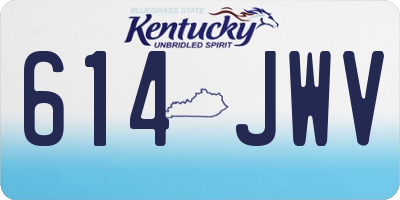 KY license plate 614JWV