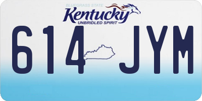 KY license plate 614JYM