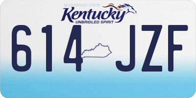 KY license plate 614JZF