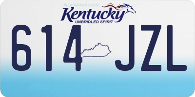KY license plate 614JZL