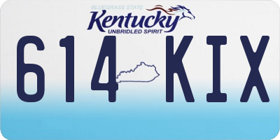 KY license plate 614KIX