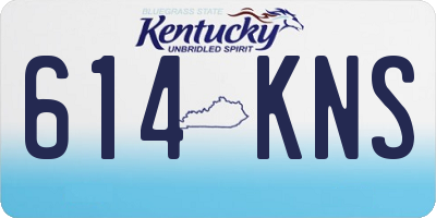 KY license plate 614KNS
