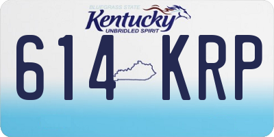 KY license plate 614KRP
