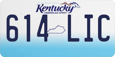 KY license plate 614LIC